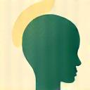 Illustration of a calm person with abstract thoughts, symbolizing mental clarity.